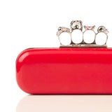 ALEXANDER MCQUEEN Red Patent Skull Knucklebox Clutch