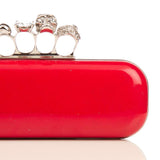 ALEXANDER MCQUEEN Red Patent Skull Knucklebox Clutch