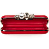 ALEXANDER MCQUEEN Red Patent Skull Knucklebox Clutch