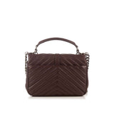 YVES SAINT LAURENT Maroon Classic Medium Chevron College Bag