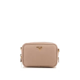 PRADA Beige Saffiano Minuteria Crossbody Bag