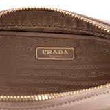 PRADA Beige Saffiano Minuteria Crossbody Bag
