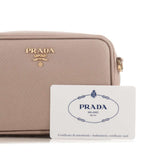 PRADA Beige Saffiano Minuteria Crossbody Bag