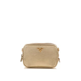 PRADA Gold Saffiano Minuteria Crossbody Bag