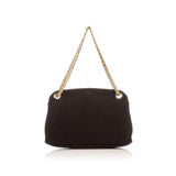CHANEL Black Fabric VINTAGE Chevron Bag