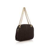 CHANEL Black Fabric VINTAGE Chevron Bag