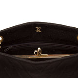 CHANEL Black Fabric VINTAGE Chevron Bag