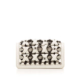 CHANEL White Leather Chain Weaving Crossbody