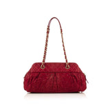 CHANEL  Red Iridescent Calfskin Chic Quilt Bowling Bag