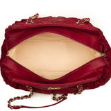 CHANEL  Red Iridescent Calfskin Chic Quilt Bowling Bag