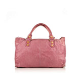 BALENCIAGA  Pink Leather Gold Stud Work Bag