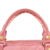 BALENCIAGA  Pink Leather Gold Stud Work Bag