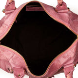 BALENCIAGA  Pink Leather Gold Stud Work Bag