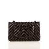 CHANEL  Black Lambskin Chevron Medium Flap Bag