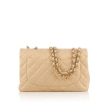 CHANEL  Beige Lambskin Jumbo Classic Flap Bag