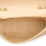 CHANEL  Beige Lambskin Jumbo Classic Flap Bag