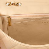 CHANEL  Beige Lambskin Jumbo Classic Flap Bag