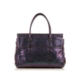 MULBERRY  Purple Two-tone Metallic Ostrich Bayswater Tote Bag