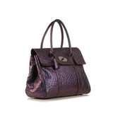 MULBERRY  Purple Two-tone Metallic Ostrich Bayswater Tote Bag