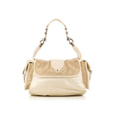 DIOR  Cream Leather Suede Rebelle Bag