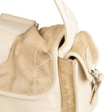 DIOR  Cream Leather Suede Rebelle Bag