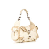 DIOR  Cream Leather Suede Rebelle Bag