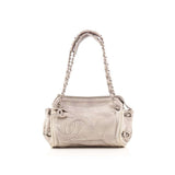 CHANEL  Grey CC Accordian Shoulder Bag