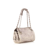 CHANEL  Grey CC Accordian Shoulder Bag