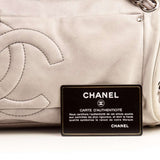 CHANEL  Grey CC Accordian Shoulder Bag