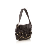 GUCCI  Black Leather Horsebit Flap Shoulder Bag