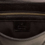 GUCCI  Black Leather Horsebit Flap Shoulder Bag