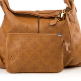 LOUIS VUITTON  Tan Perforated Mahina Selene PM Crossbody