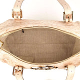 GUCCI  Beige Ostrich Britt Boston Bag