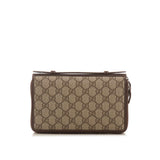 GUCCI  Brown GG Supreme Canvas Travel Document Case