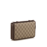 GUCCI  Brown GG Supreme Canvas Travel Document Case