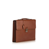 ERMENEGILDO ZEGNA  Brown Calfskin Briefcase