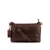 COLE HAAN  Dark Brown Leather Messenger Bag