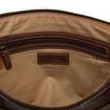 COLE HAAN  Dark Brown Leather Messenger Bag