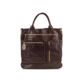 EMPORIO ARMANI  Dark Brown Leather Patent Tote