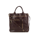 EMPORIO ARMANI  Dark Brown Leather Patent Tote