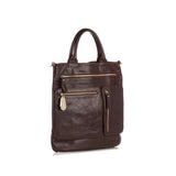EMPORIO ARMANI  Dark Brown Leather Patent Tote