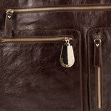 EMPORIO ARMANI  Dark Brown Leather Patent Tote