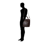 EMPORIO ARMANI  Dark Brown Leather Patent Tote