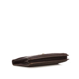 BOTTEGA VENETA  Dark Brown Intercciato Woven Top Handle Briefcase