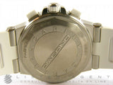 BULGARI DIAGONO CHRONOGRAPH IN STEEL AND WHITE CERAMIC AUT REF. DG37WSCVDCH/8