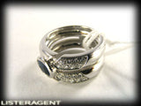 RING IN 18KT WHITE GOLD DIAMONDS CT 0,96 AND SAPPHIRE SIZE 14,5 REF. AN137