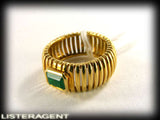 RING TUBOGAS IN 18KT YELLOW GOLD EMERALD SIZE 13 REF. ANNS29