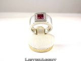 CENTOVENTUNO RING 18KT WHITE GOLD DIAMONDS CT 0,80 AND RUBIES CT. 1,60