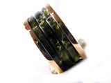 BULGARI RING BZERO1 IN 18KT ROSE GOLD AND GREEN MARBLE