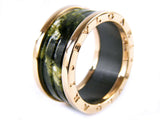 BULGARI RING BZERO1 IN 18KT ROSE GOLD AND GREEN MARBLE